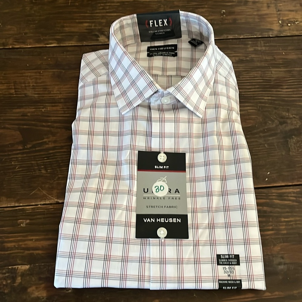 Van Heusen Plaid Casual Button Down Shirt